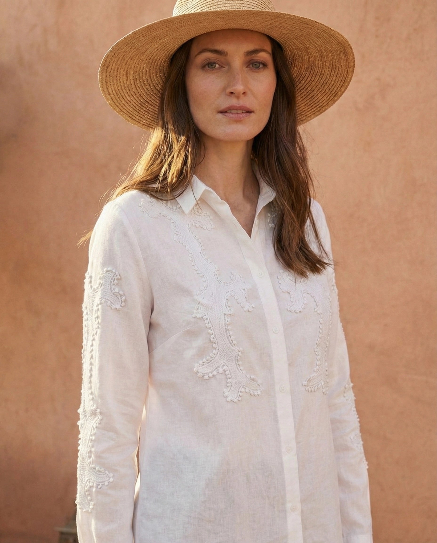 Chemise bohème blanche brodée