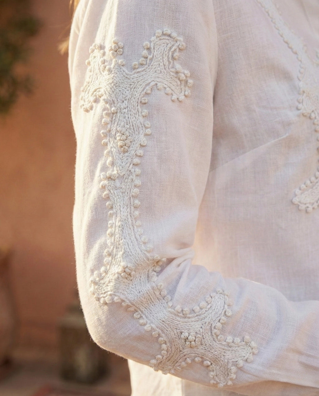 Chemise bohème blanche brodée