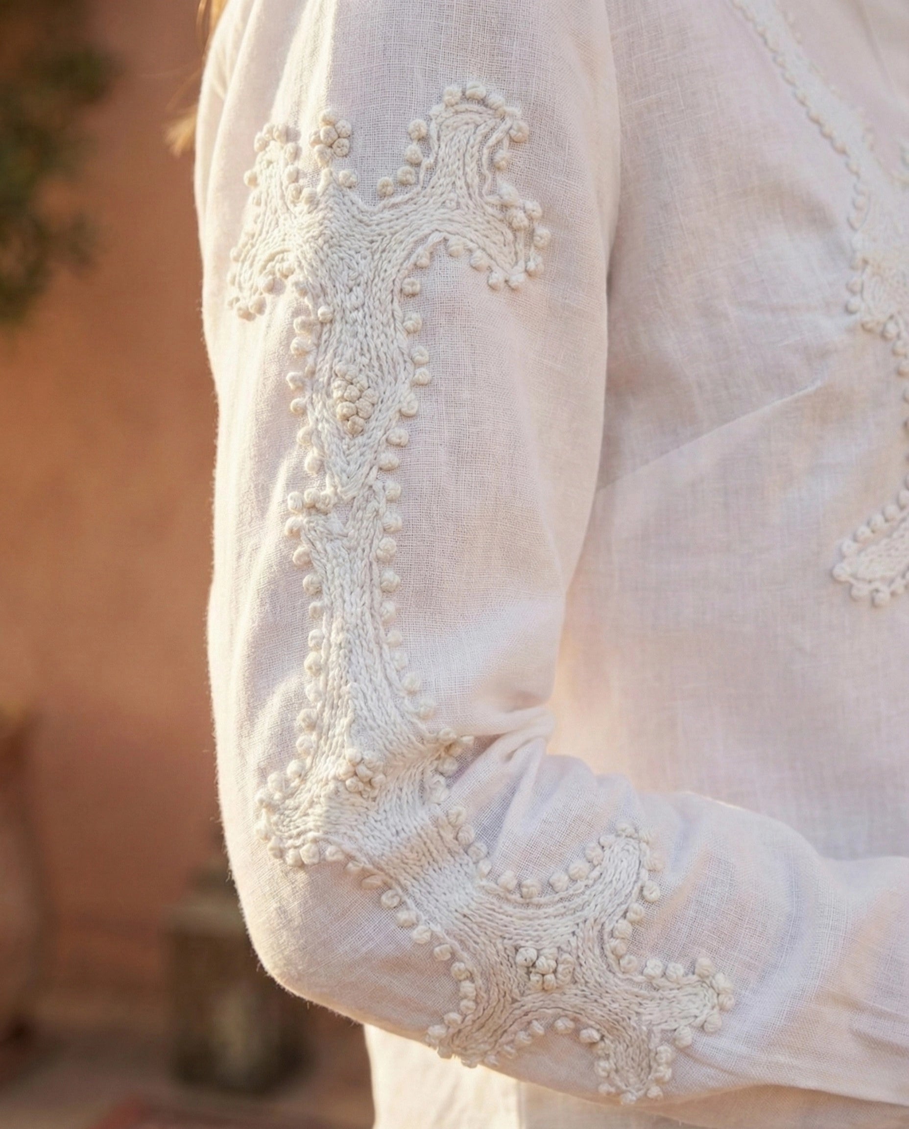 Chemise bohème blanche brodée