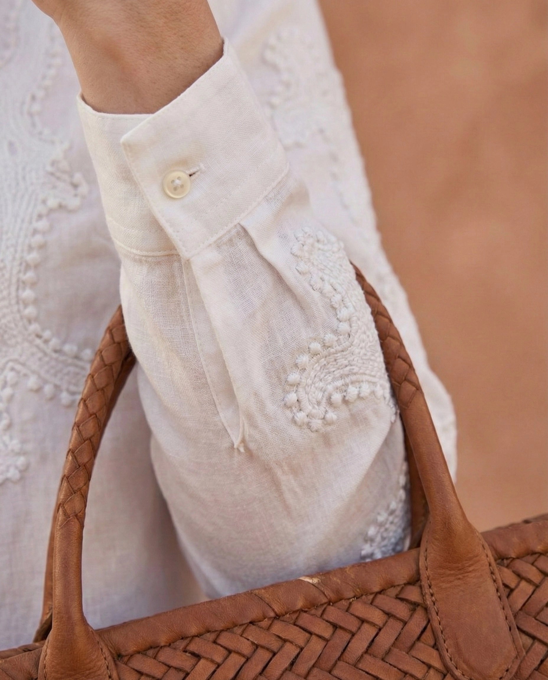 Chemise bohème blanche brodée