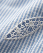 Chemise rayée bleu & blanc en coton