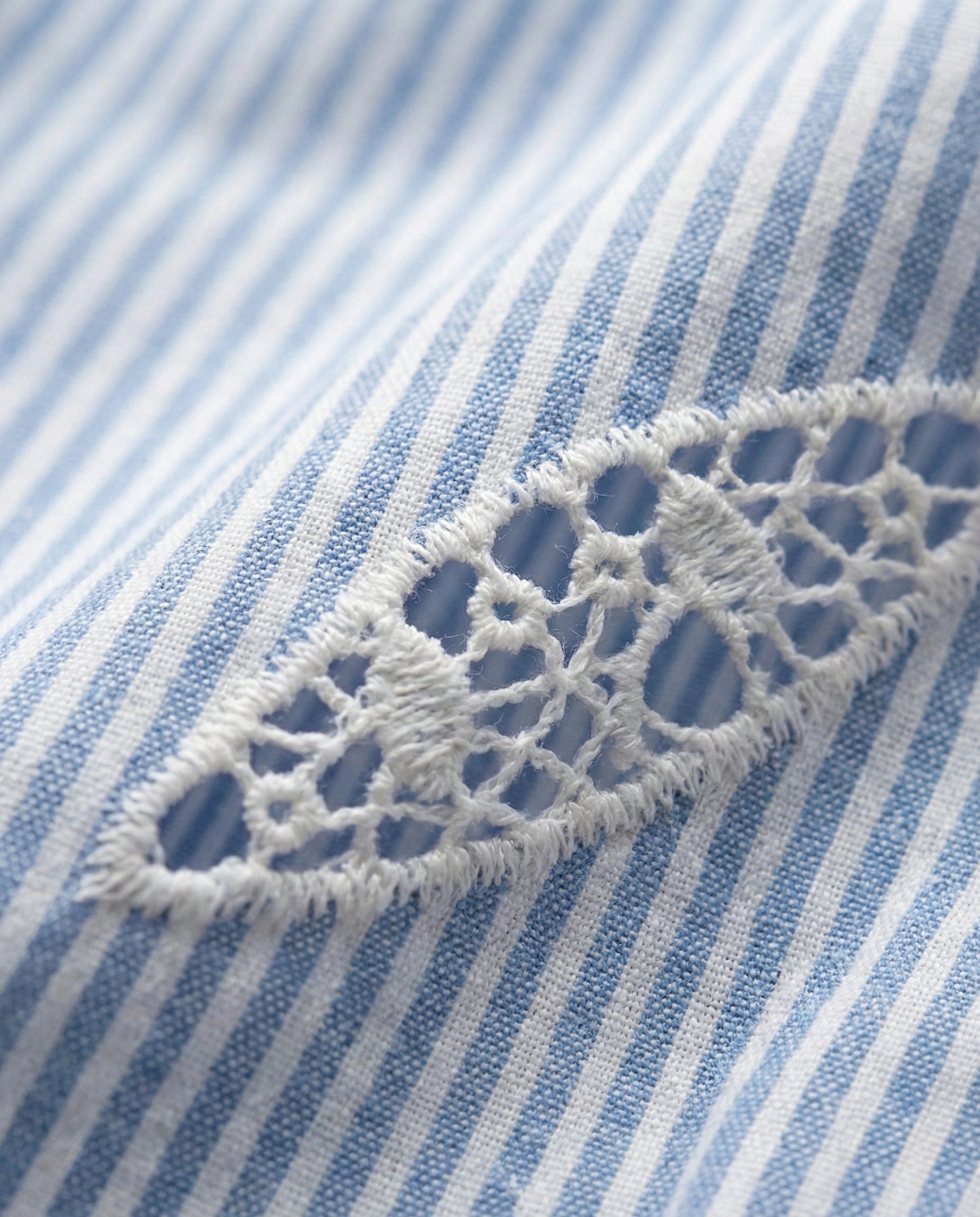 Chemise rayée bleu & blanc en coton