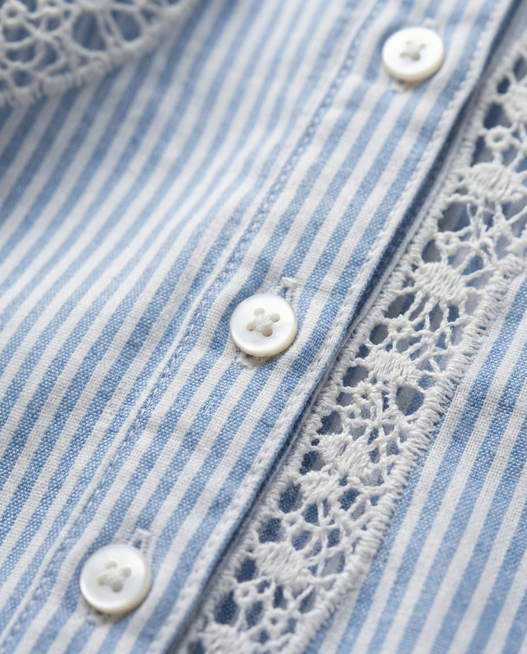 Chemise rayée bleu & blanc en coton