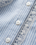 Chemise rayée bleu & blanc en coton