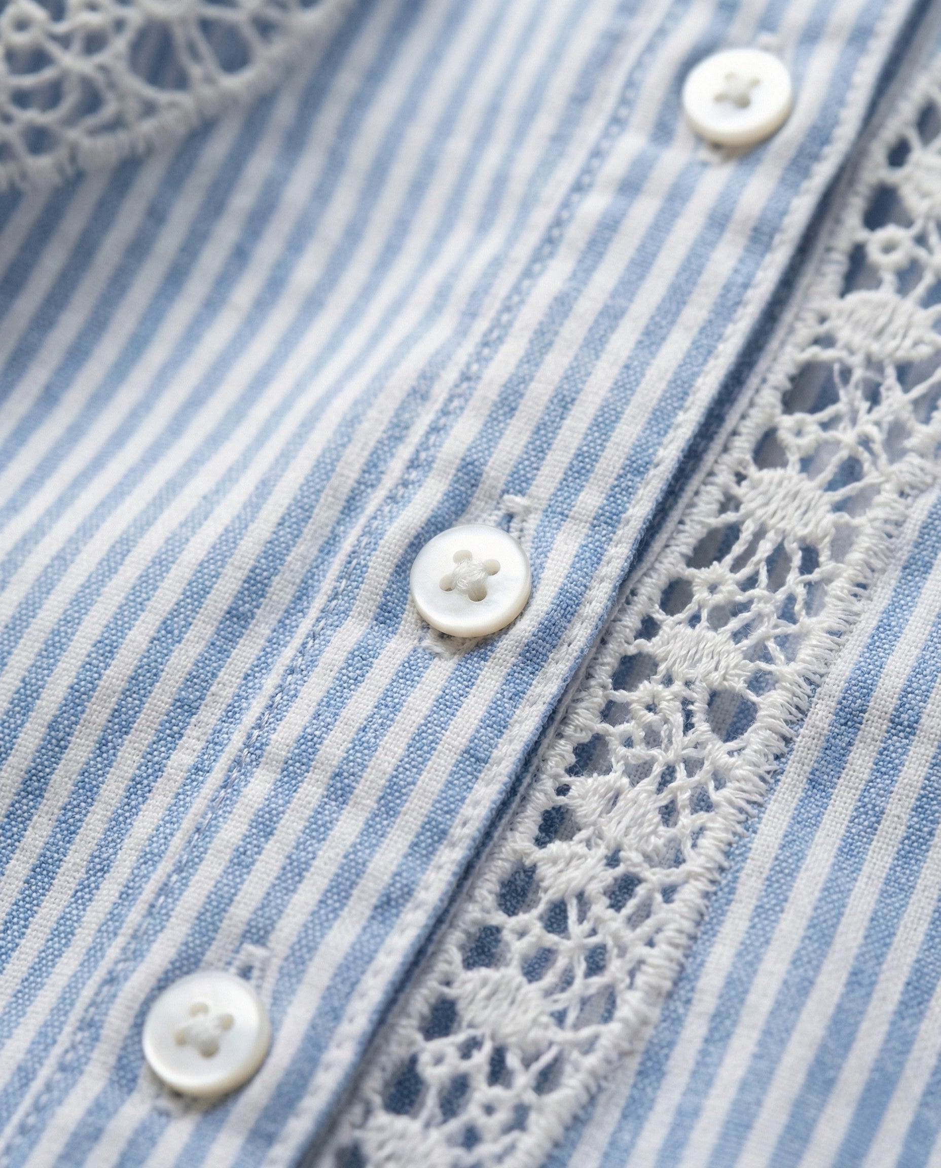 Chemise rayée bleu & blanc en coton