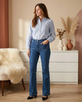Jean flare mid waist bleu