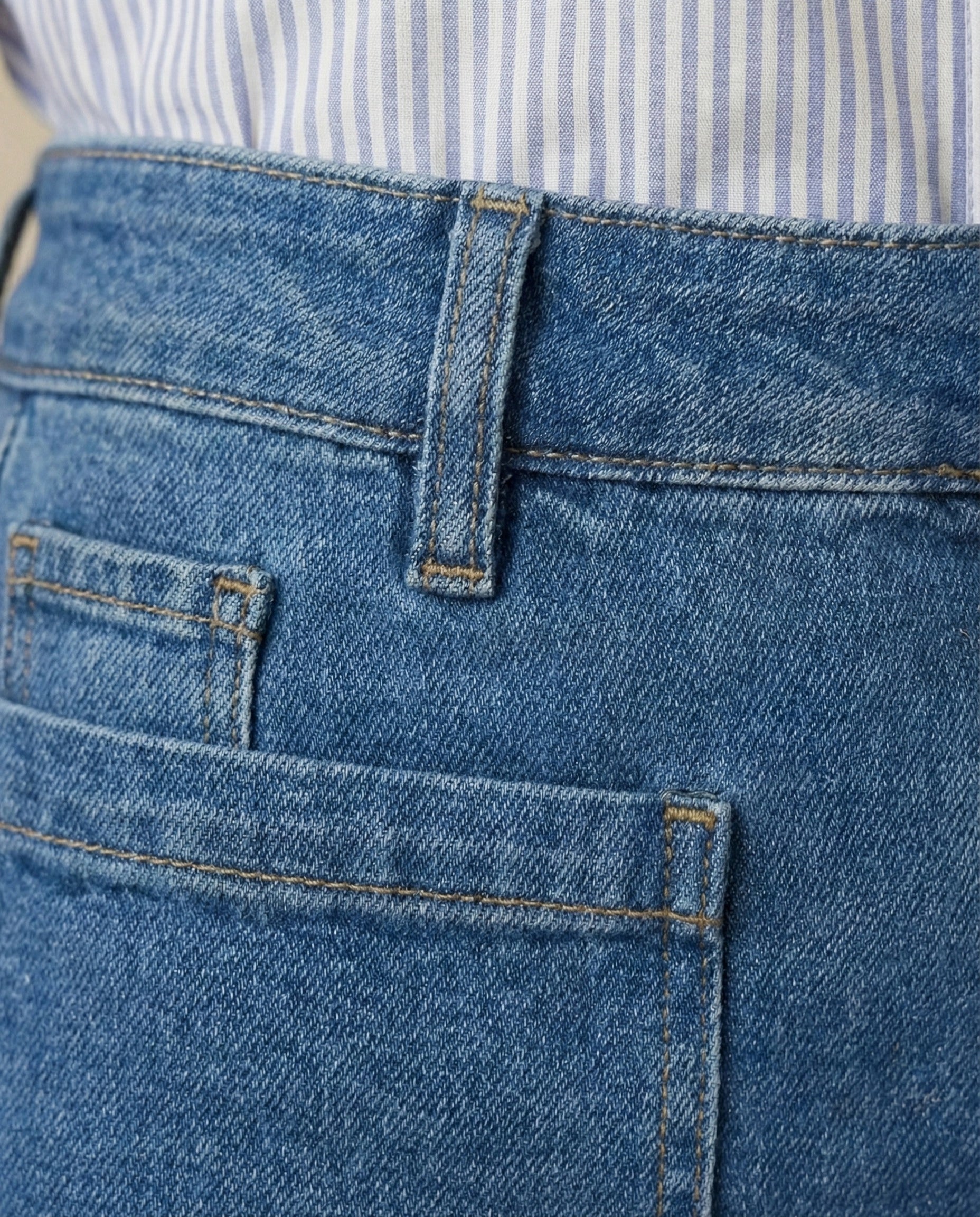Jean flare mid waist bleu
