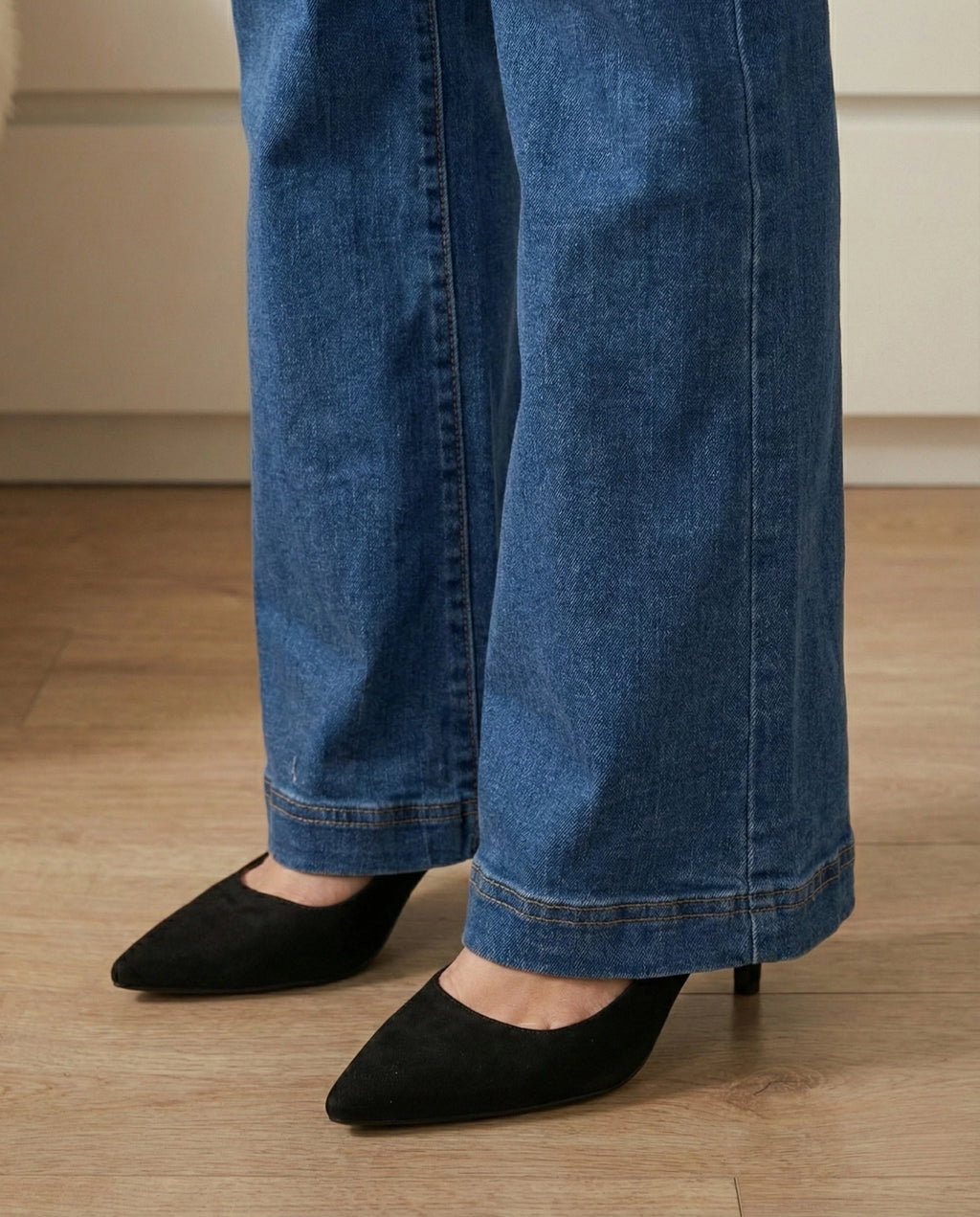 Jean flare mid waist bleu
