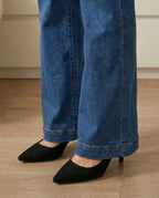 Jean flare mid waist bleu