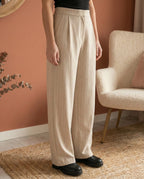 Pantalon Léon taupe à rayures noires