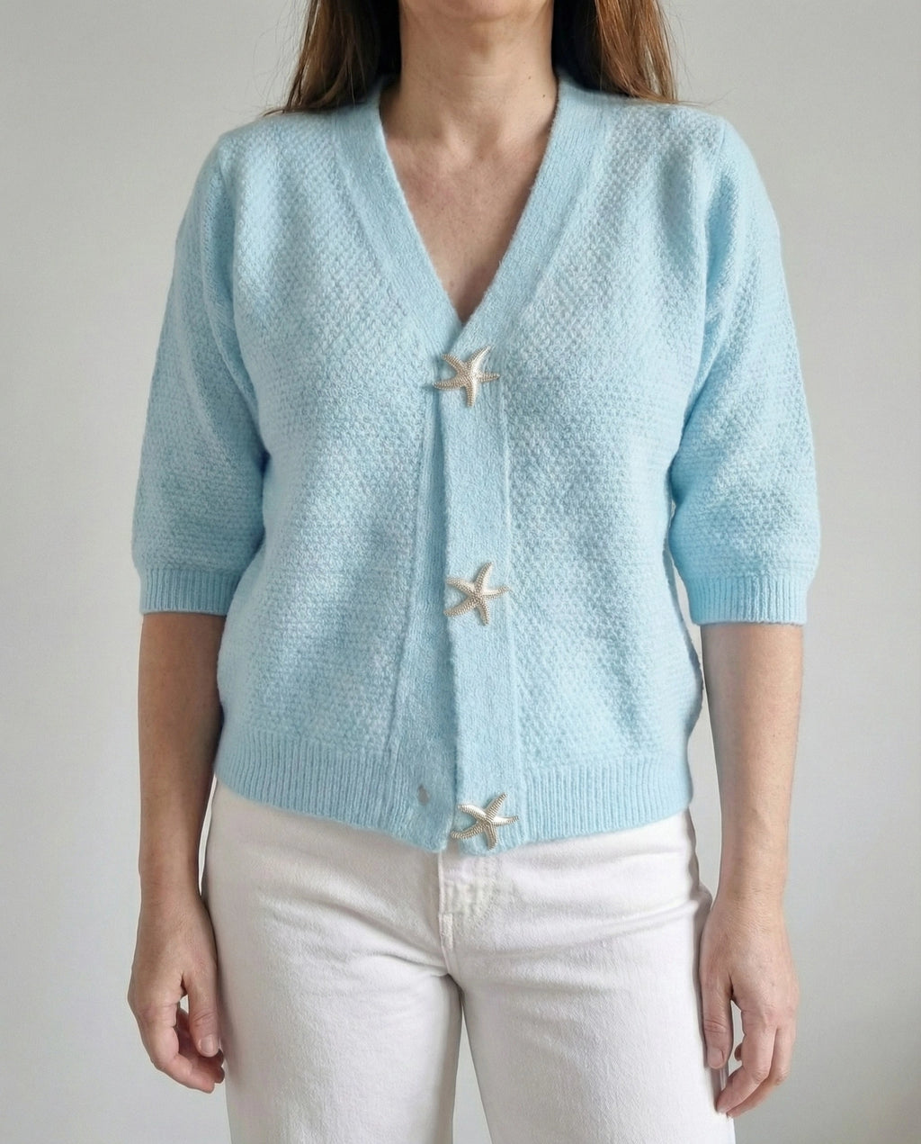 Pull gilet en maille boutonnée