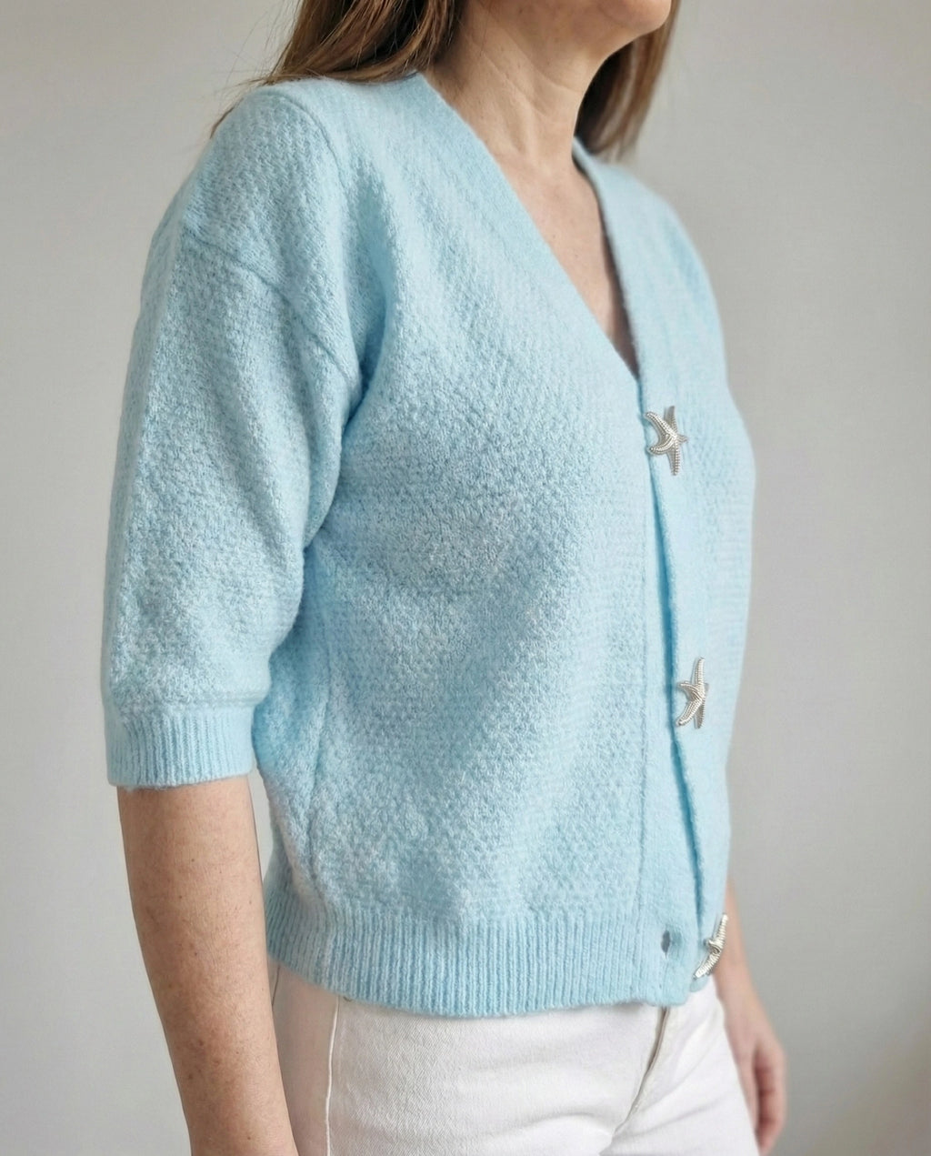 Pull gilet en maille boutonnée