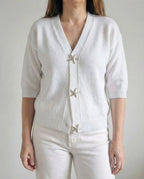 Pull gilet en maille boutonnée