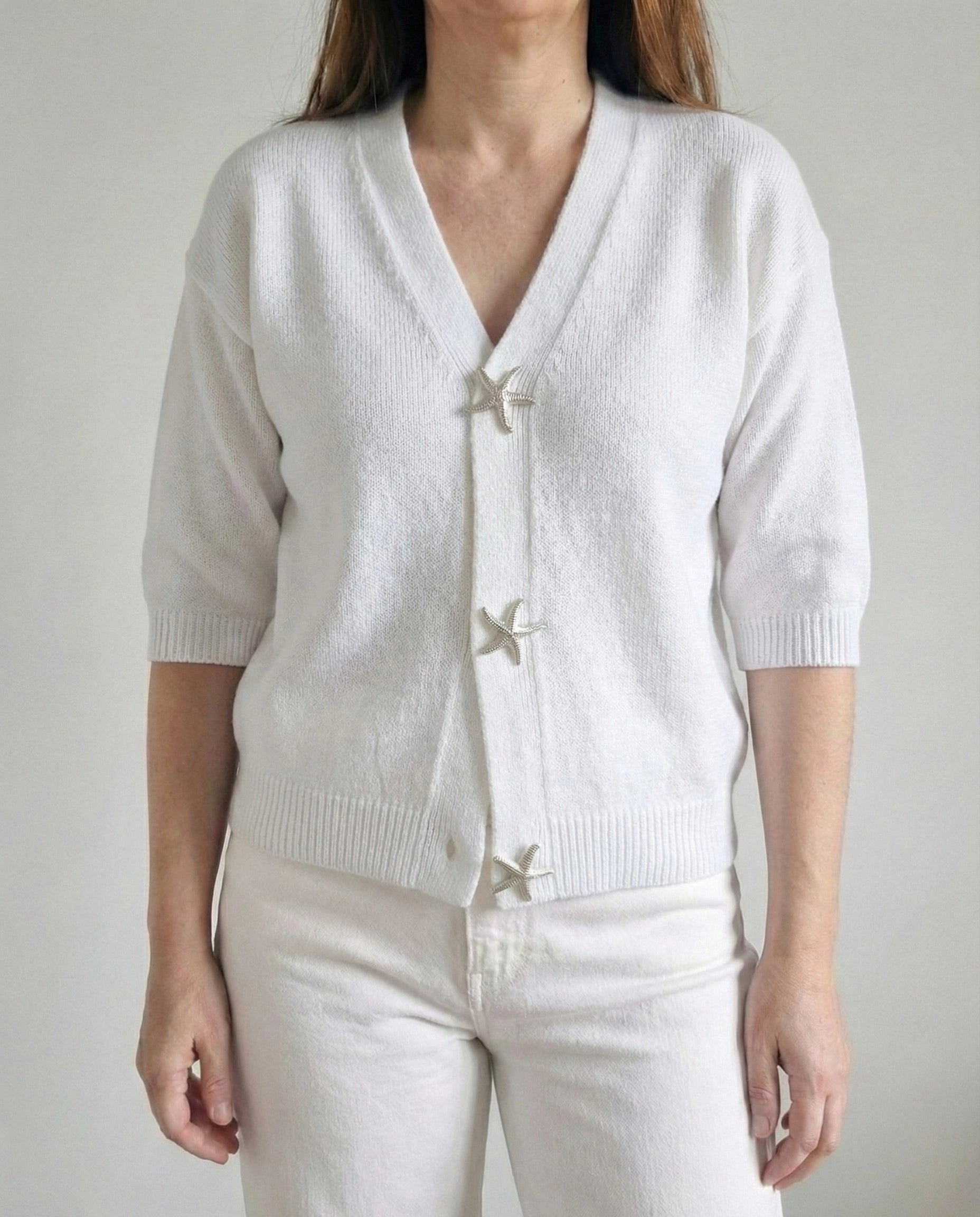 Pull gilet en maille boutonnée