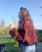 Veste Gloria bordeaux effet daim
