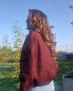 Veste Gloria bordeaux effet daim