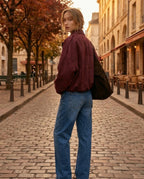 Veste Gloria bordeaux effet daim